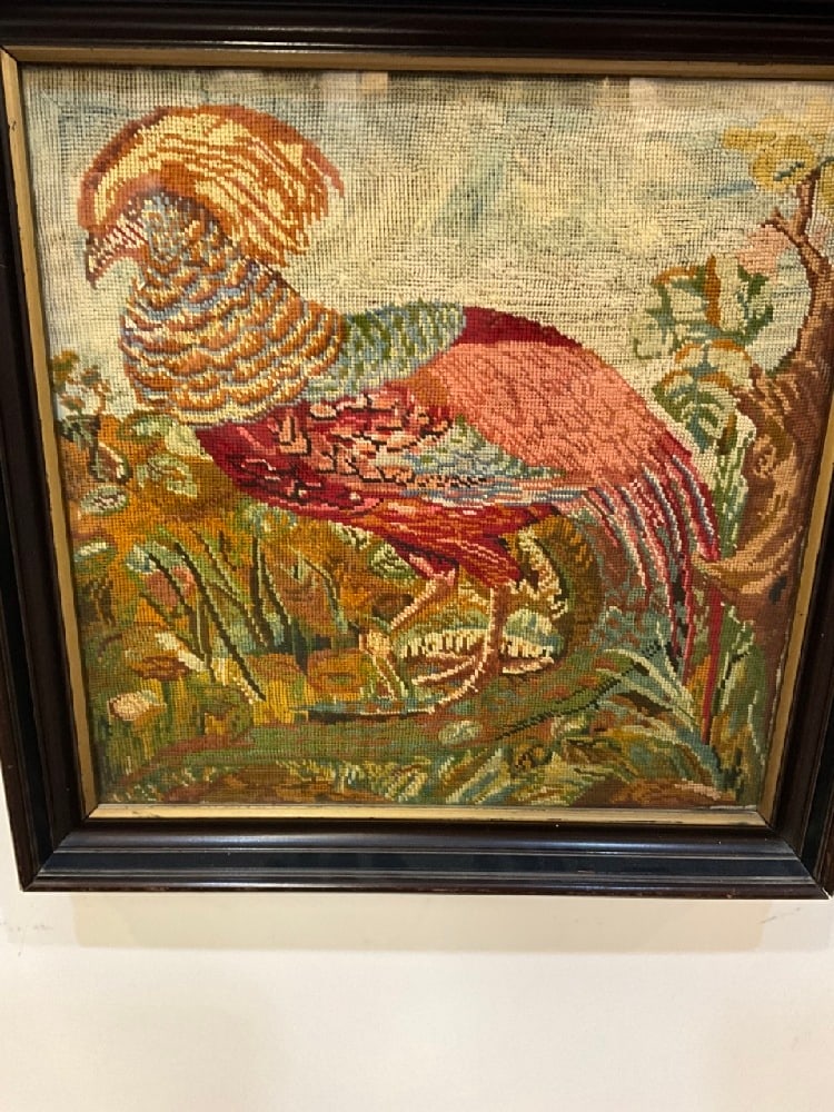 Vintage Framed Needlepoint of a Pheasant (1 of 6)