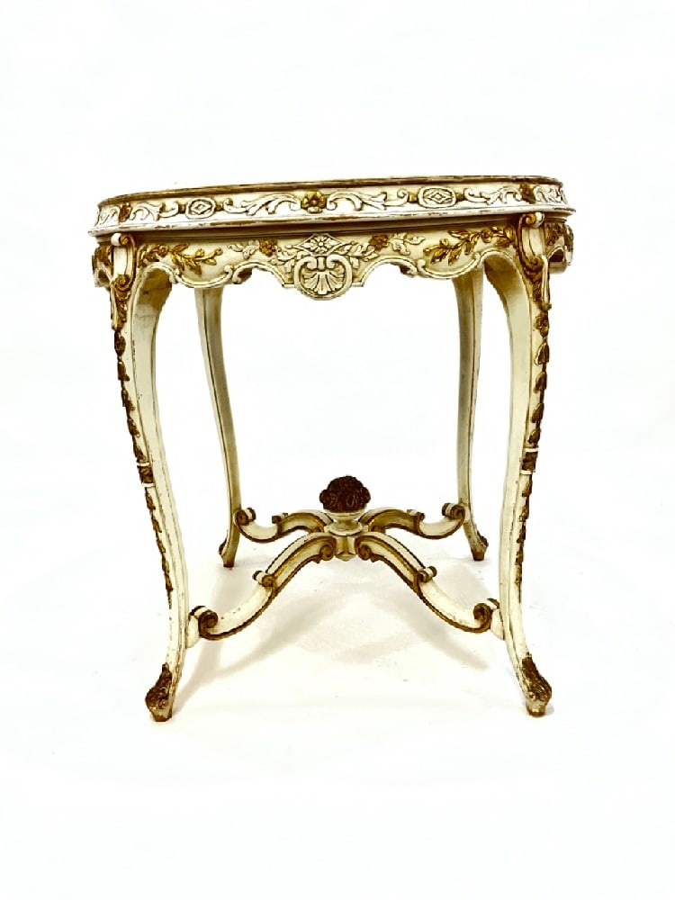 French Provincial Round Marble Top Table (1 of 6)