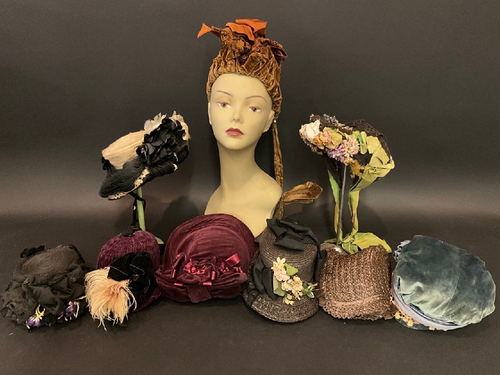 Lot of 19th Century Victorian Bonnets (1 of 8)