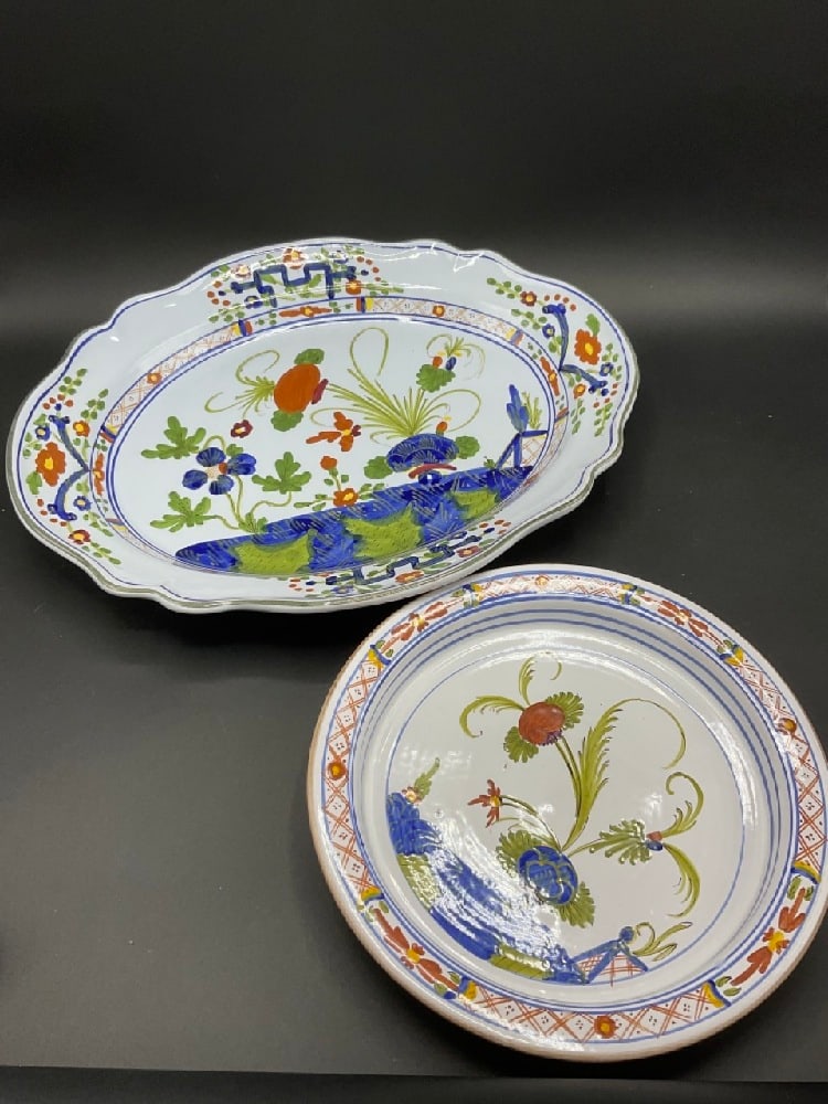 Two Piece Italian Ceramic Charger and Shallow Serving Bowl (1 of 5)