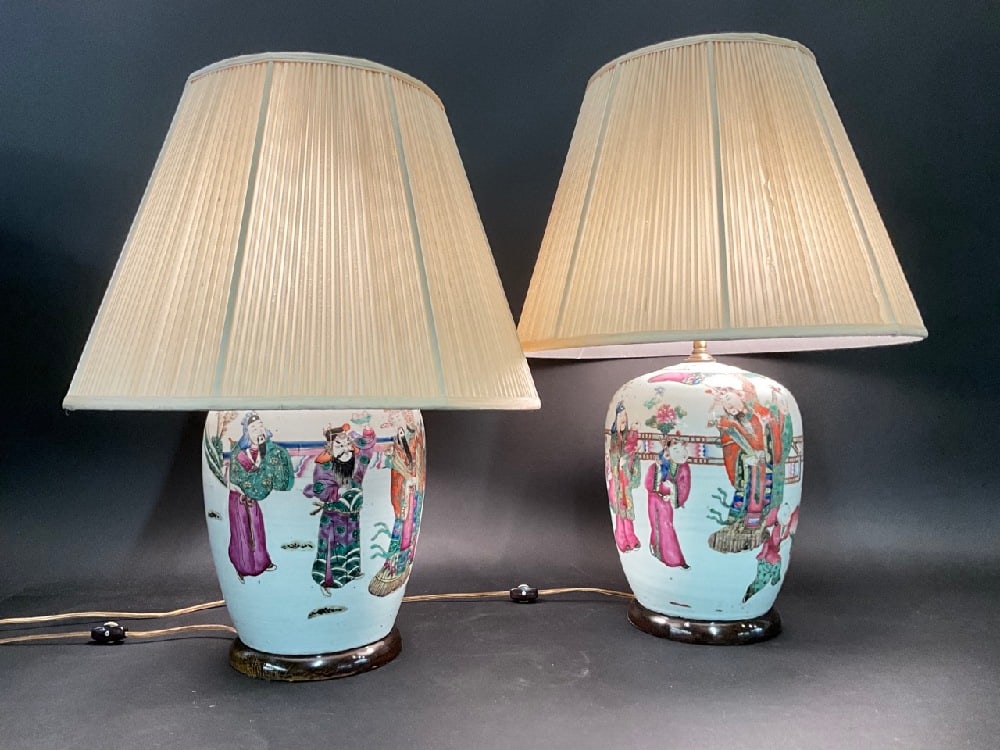 A Pair, Chinese Export Table Lamps (1 of 9)