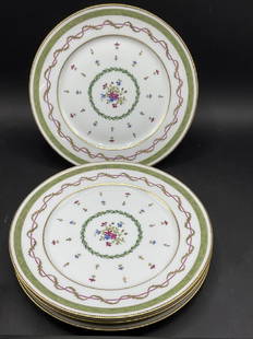 Haviland Limoges Vieux Paris Dinner Plates: Four (4) Limoges Haviland Vieux Paris Porcelain Dinner Plates.Dimensions: 9 1/2"h