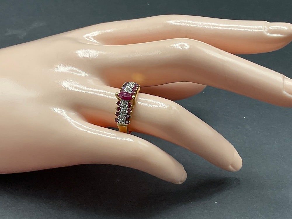 10K Yellow Gold Ruby and Diamond Ring (1 of 4)