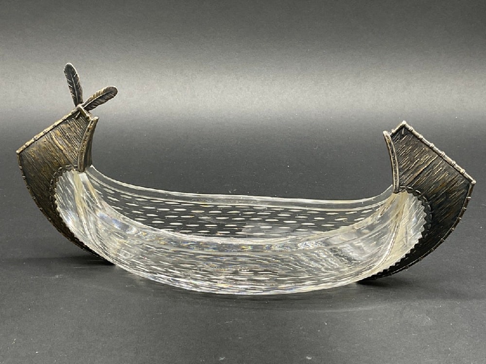 Sterling Silver And Glass Indian Canoe (1 of 7)