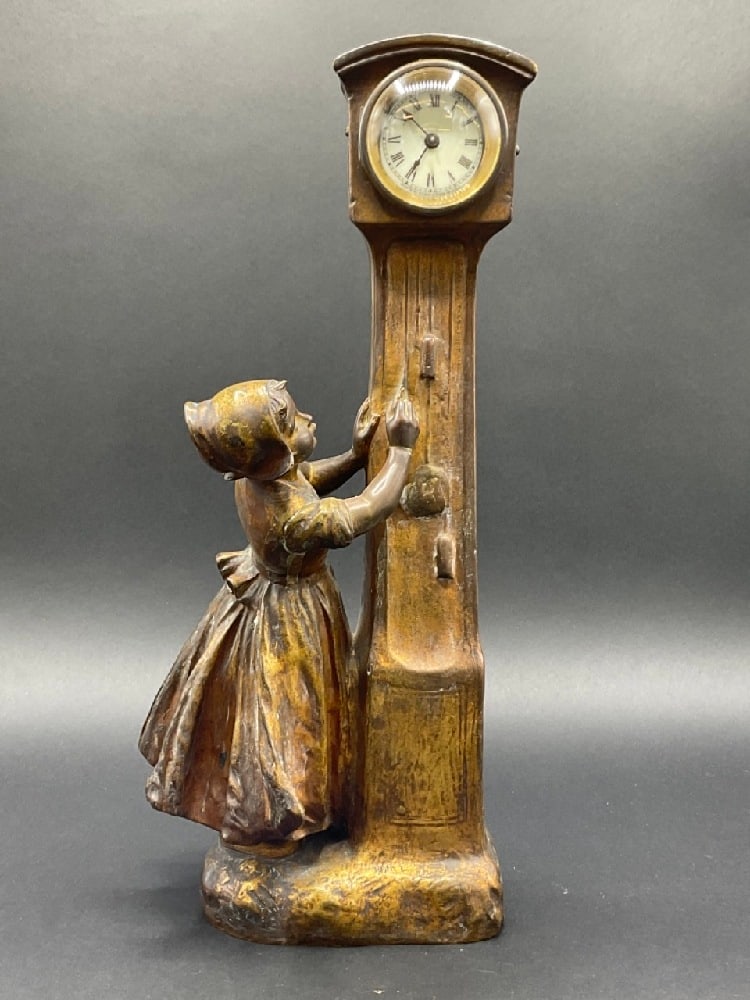 Ansonia Bronze Dutch Girl Clock Signed "Simon" (1 of 8)