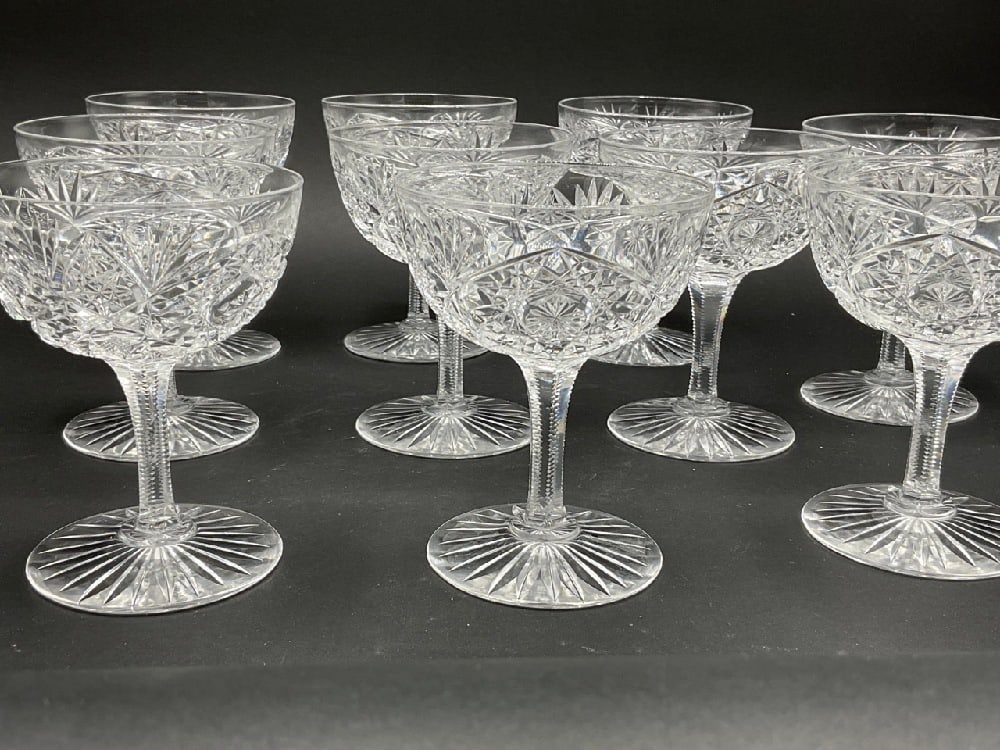Ten (10) American Brilliant Cut Glass Glasses ABCG (1 of 4)
