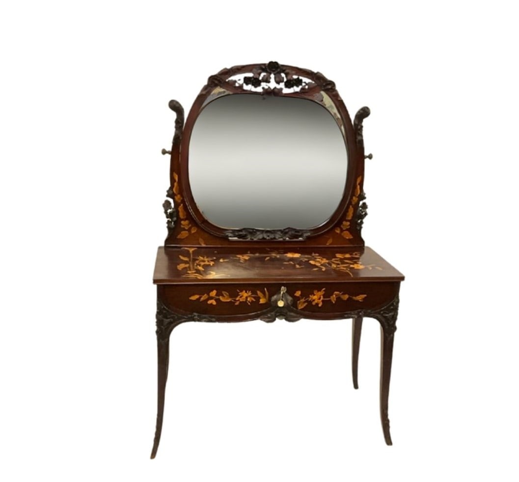 Late 19th c Outstanding Mahogany Marquetry Dressing Table (1 of 11)