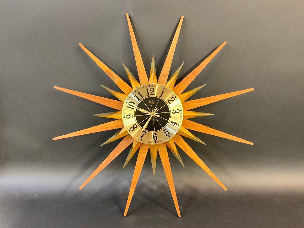 Mid Century Modern Welby Starburst Wall Clock (1 of 6)