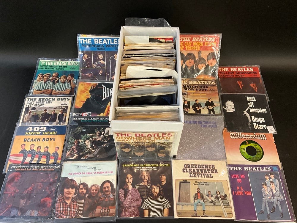 Lot Of 191 Vintage Rock 45 LP Records (1 of 5)