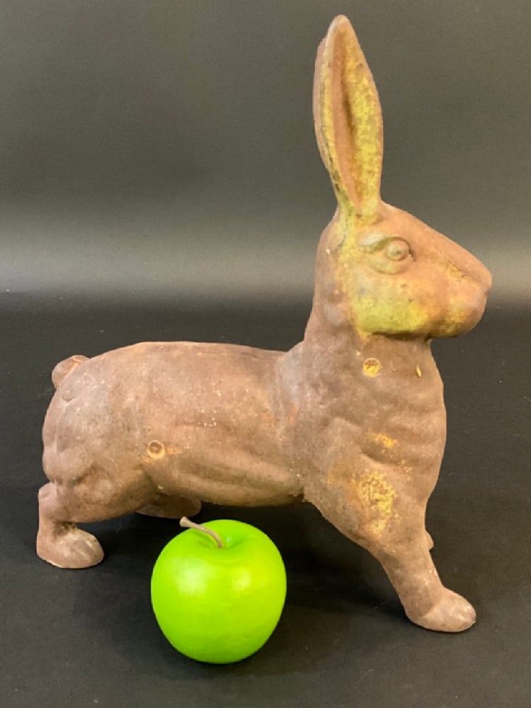 Cast Iron Bunny Rabbit Door Stopper: Cast Iron Bunny Rabbit Door Stopper.Dimensions: 12 1/2” x 10 1/2” x 4”