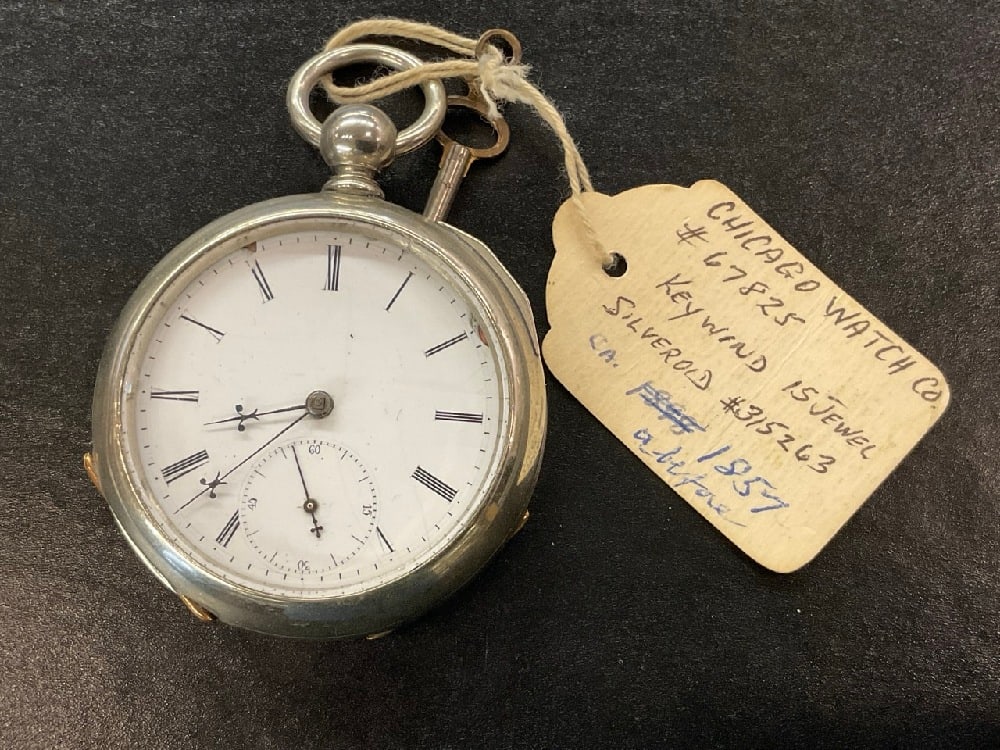 Chicago Watch Co. 15J Keywind Pocket Watch c.1857 (1 of 6)