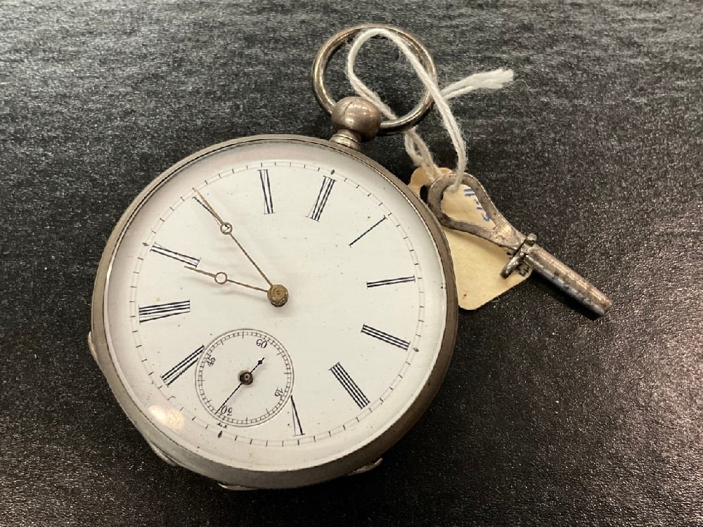 Chad Guinard Locle 15J KW/KE Coin Silver Pocket Watch: Charles Guinard LOCKLE 15J KW/KE Coin Silver Pocket Watch. #52408Working order.