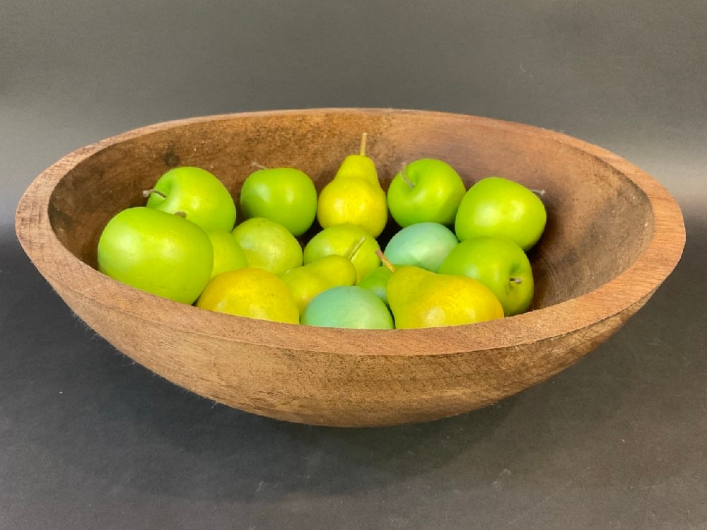 Primitive Large Wooden Fruit Bowl (1 of 4)