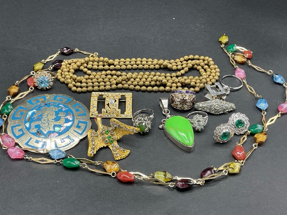 Estate Compiled Vintage Costume and Sterling Silver Jewelry: Estate Compiled Vintage Costume and Sterling Silver Jewelry. Including signed Coro.