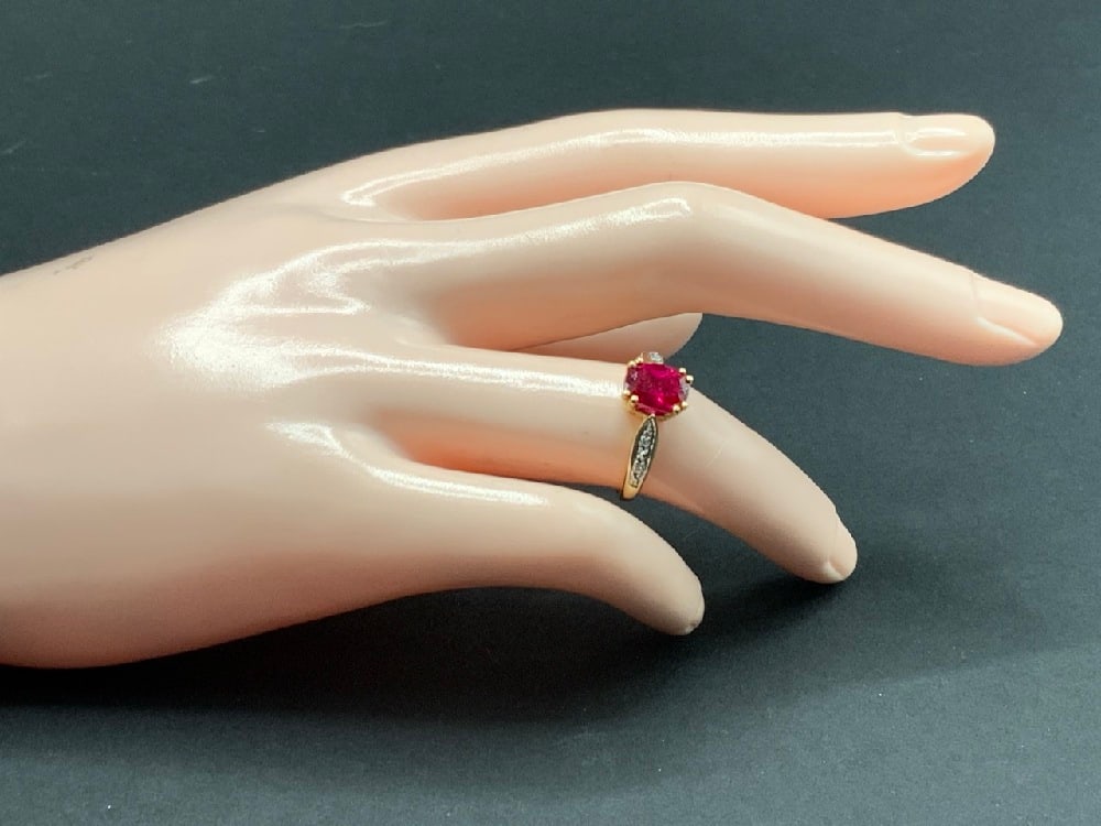 14K Yellow Gold Ruby and Diamond Ring (1 of 5)