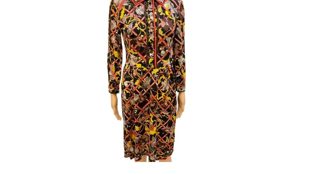 Vintage 60's Sak's Fifth Avenue Emilio Pucci Boutique Dress sz. 10: Vintage 60's Sak's Fifth Avenue Emilio Pucci Boutique Dress sz. 10Please note one button is missing. Dimensions: 42” length, 20”arm length and 14” armpit to armpit.