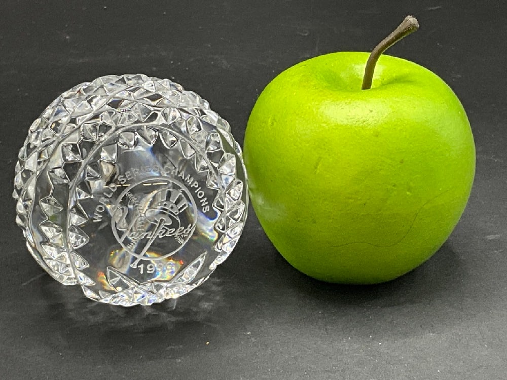 1996 Waterford Yankees World Series Crystal Baseball: 1996 Waterford Yankees World Series Crystal Baseball. Limited artist signed and numbered. 3” d.