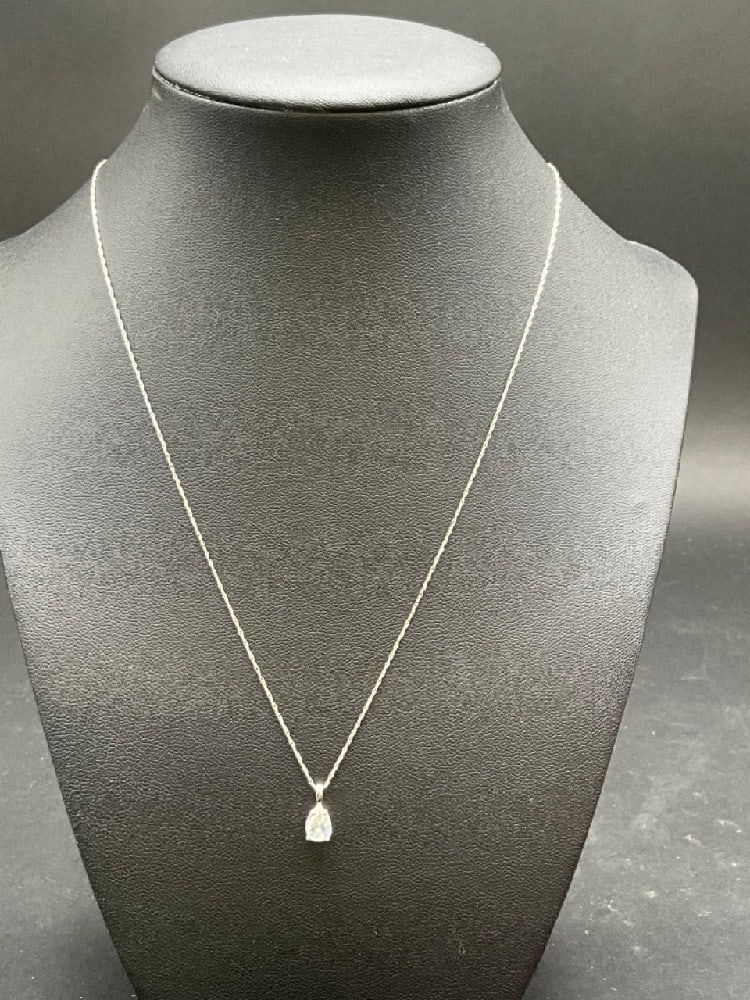 .68 ct. 14K White Gold Pear Shaped Diamond Solitaire Pendant Necklace (1 of 4)