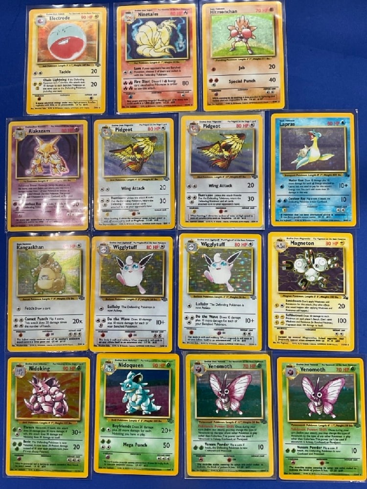 Pokémon 15 Assorted Jungle and Fossil 1999: Pokémon 15 Assorted Jungle and Fossil 1999. 1/102 and 1/64 Series.