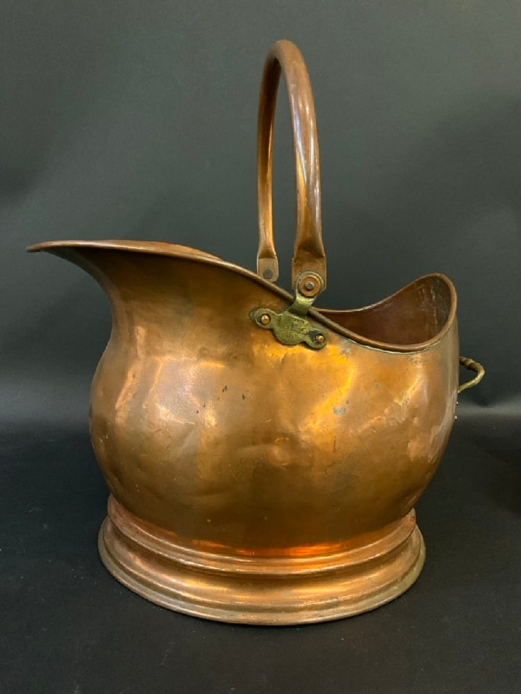 Vintage Copper Scuttle Bucket (1 of 5)