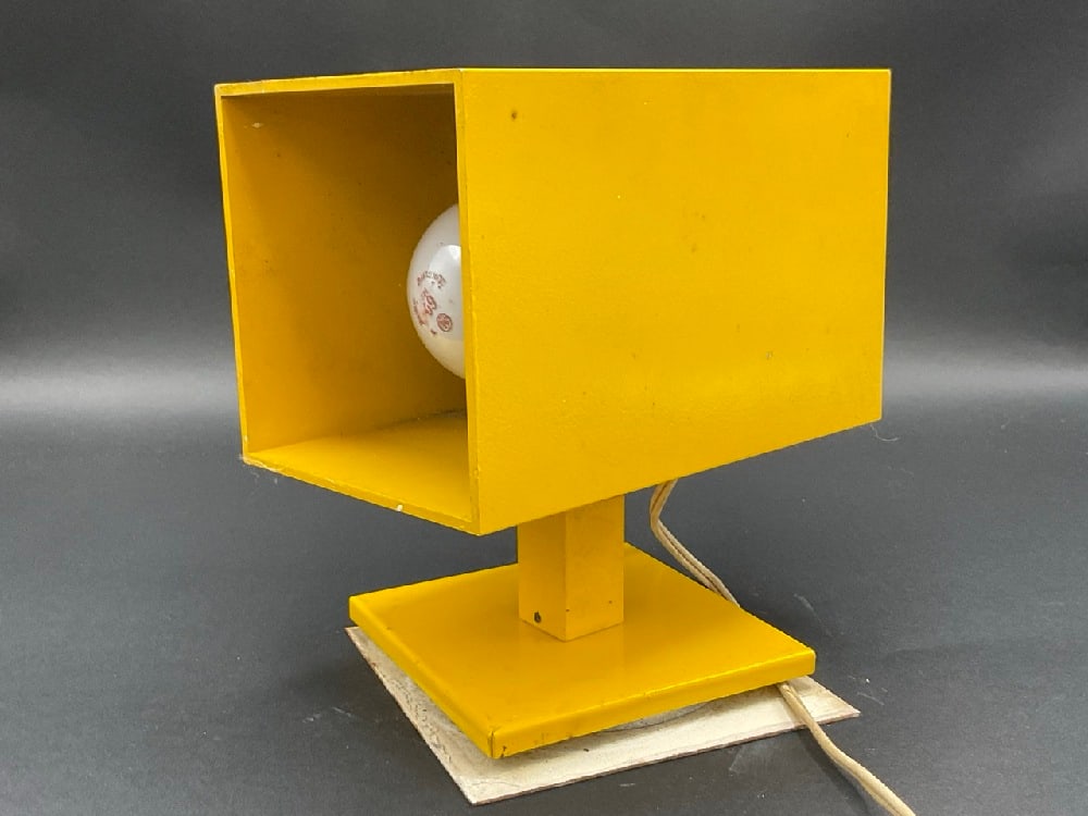 Robert Sonneman Yellow Metal MCM Light Fixture: Robert Sonneman Yellow Metal MCM Light Fixture.Unsigned. Dimensions: 71/2” x. 7” x 5”