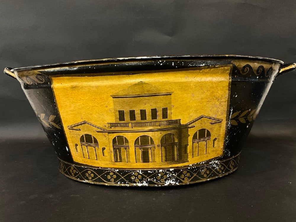 Large 19th Century English Toleware Basin (1 of 5)