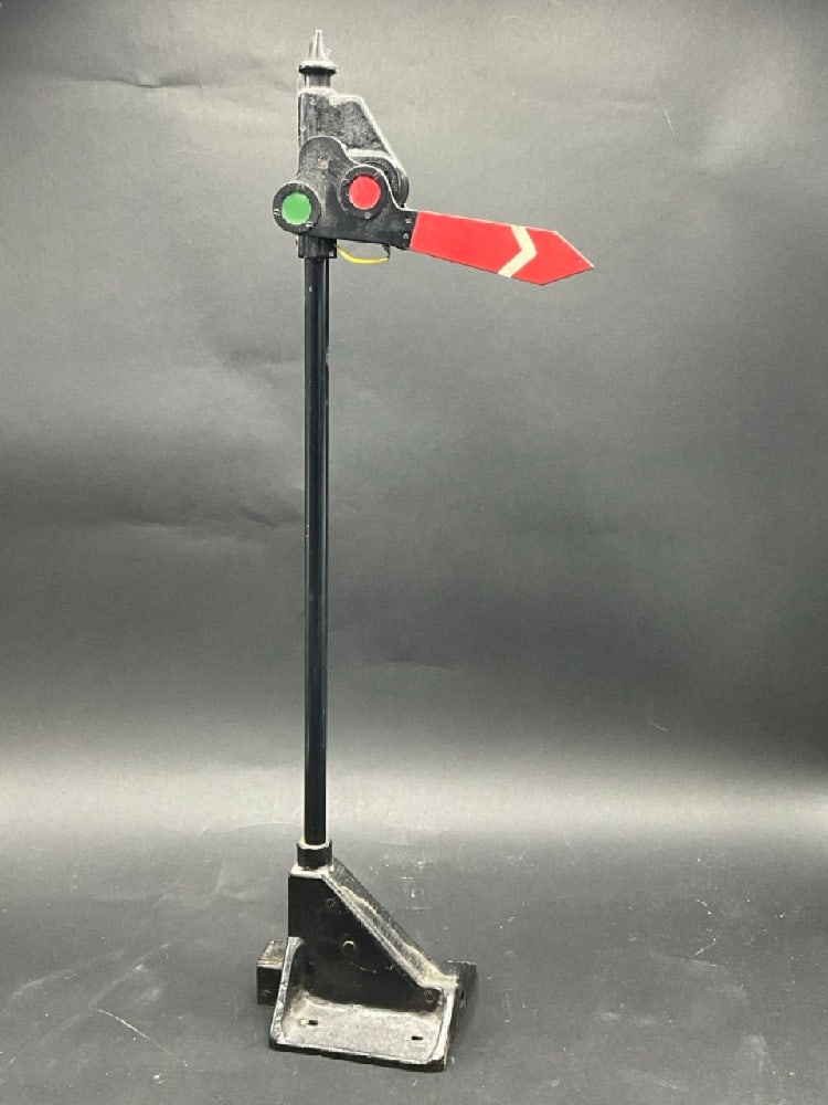Railroad Cast Iron Model Semaphore: Railroad Cast Iron Model Semaphore. Dimensions: 21” x 5” x 4 1/2”