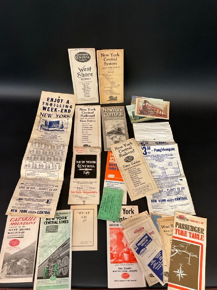 New York Central Paper Ephemera Group: New York Central Paper Ephemera Group. Times Tables. Western Railroad and New York Central Lines.