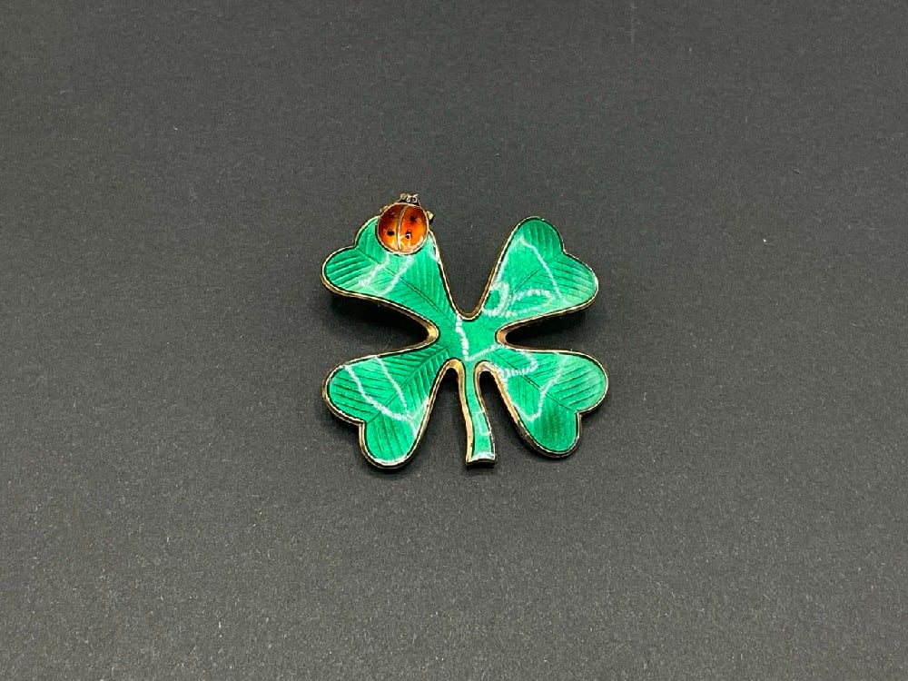 David Andersen Norway Sterling Four Leaf Clover Pin (1 of 4)