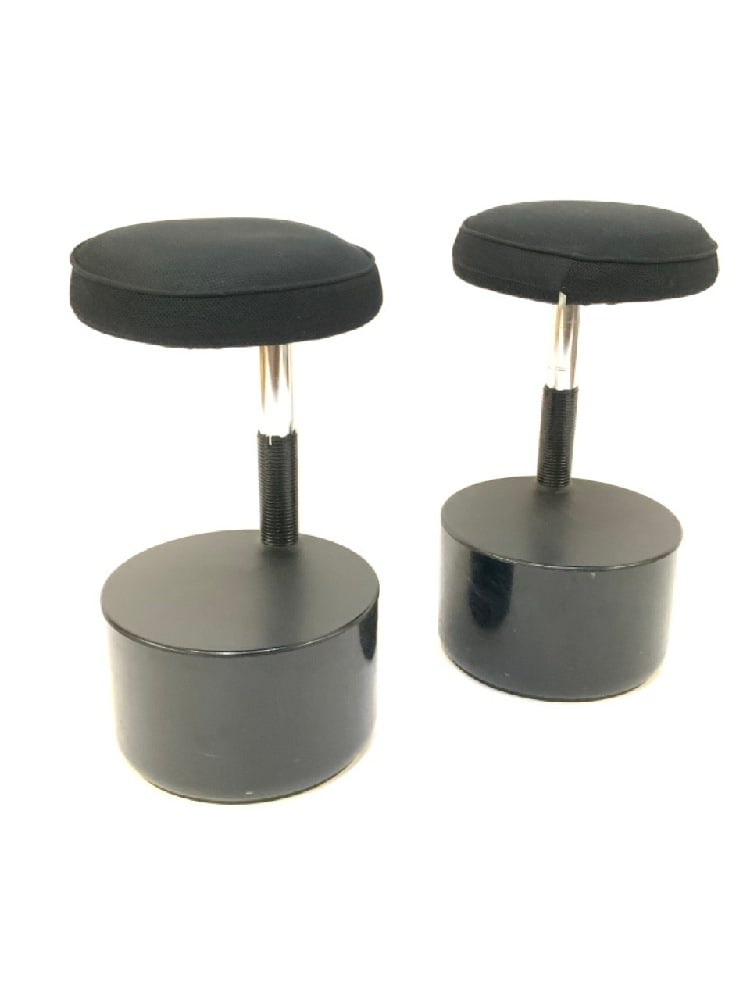 Two (2) Velca Legnano (Milano- Italia) Golf Stools: Two (2) Velca Legnano (Milano- Italia) Golf Stools by Roberto Lucci and Paolo Orlandini. Dimensions: 24.5” x 13”