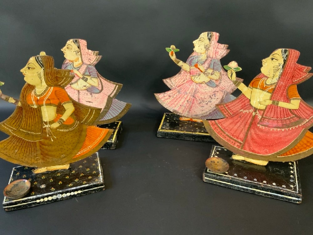 Four (4) Metal Indian Altar Incense Stands (1 of 4)