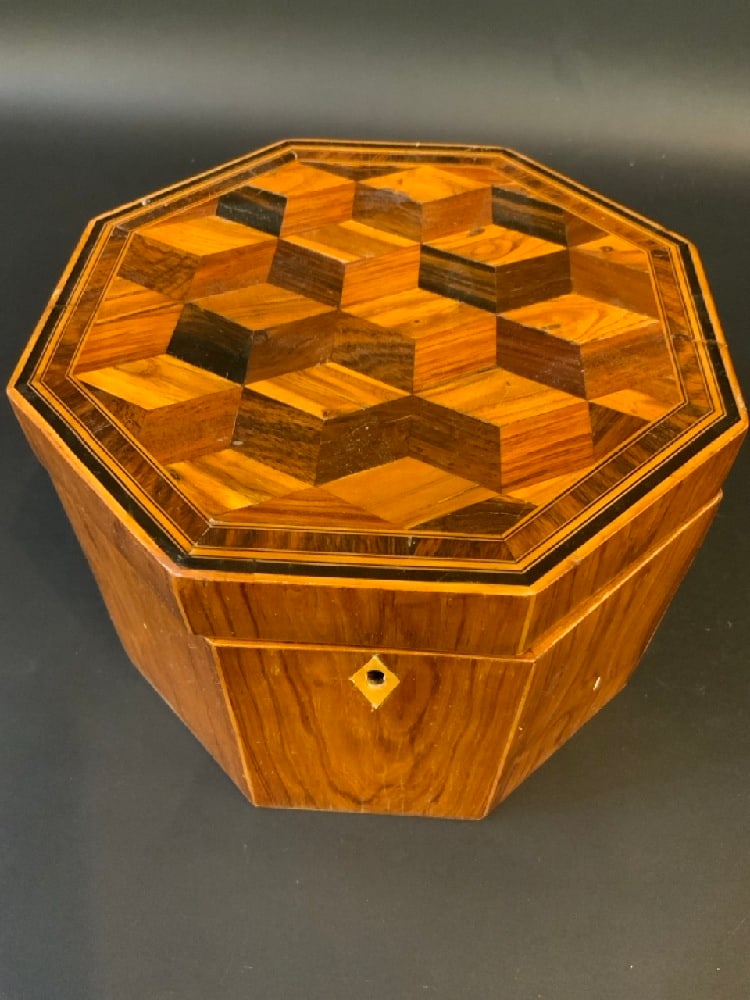 English Victorian Parquetry Sewing Box (1 of 3)