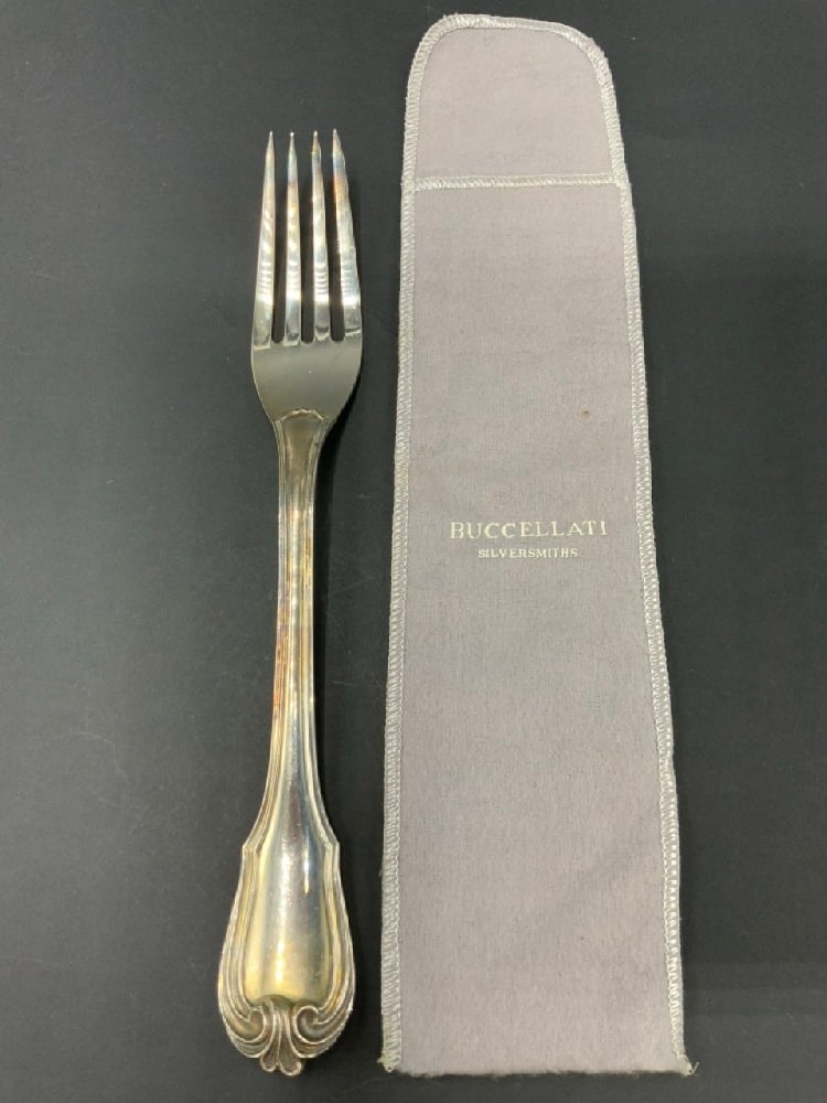 One Large Sterling Silver Buccellati Serving Fork (1 of 4)