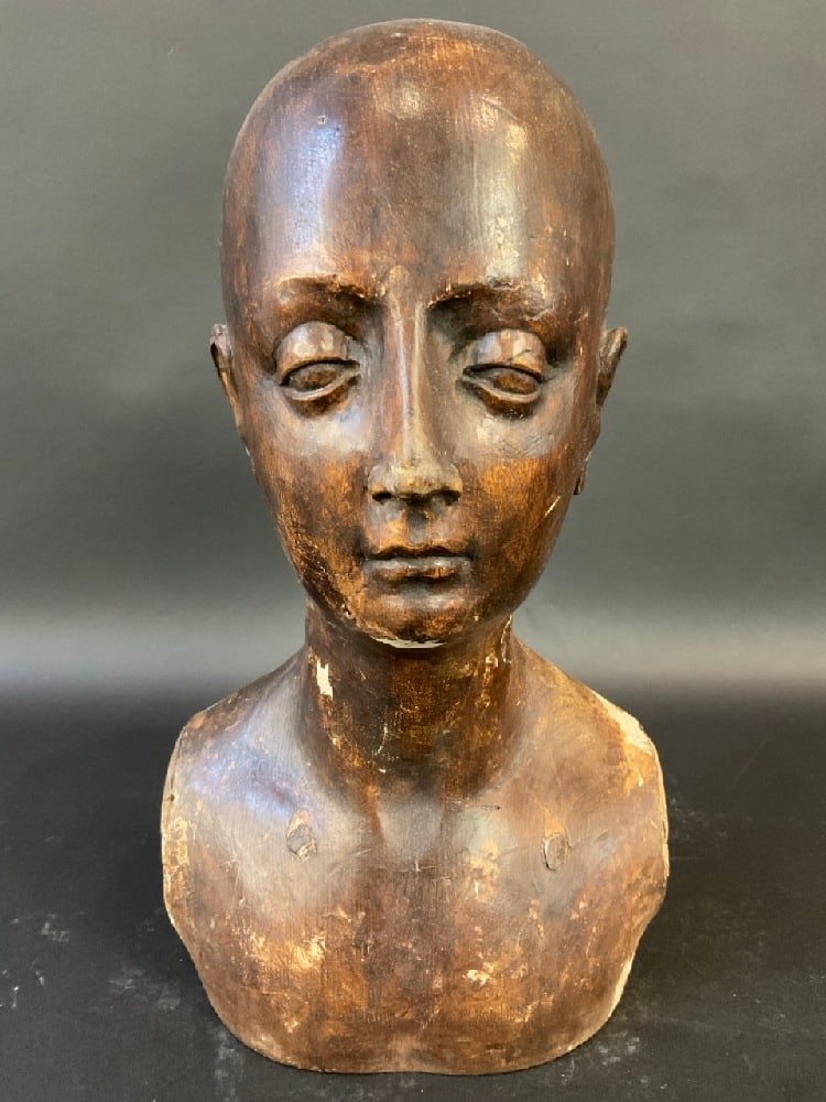 Late 19th Century Italian Wood Mannequin Bust, circa 1880 (1 of 4)