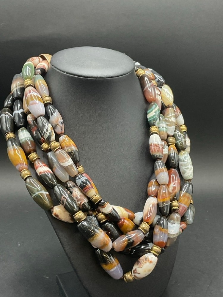 Multi 5 Strand Agate Necklace (1 of 6)