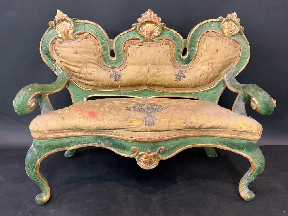 19th C. Italian Rococo Miniature Settee (1 of 20)