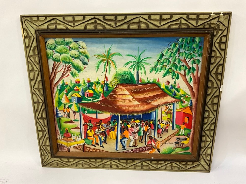 Haitian Art Oil Painting - E S AU PIERRES (1 of 3)