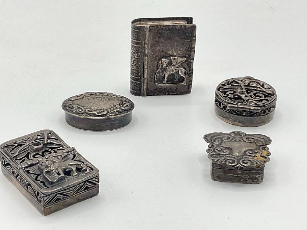 Five (5) Sterling Silver Miniature Boxes (1 of 9)