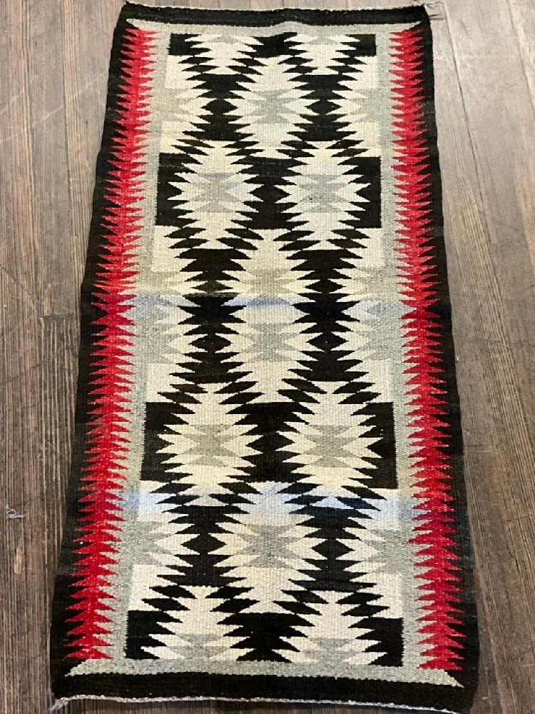 Vintage Handmade Woven Diamond Navajo Rug (1 of 6)