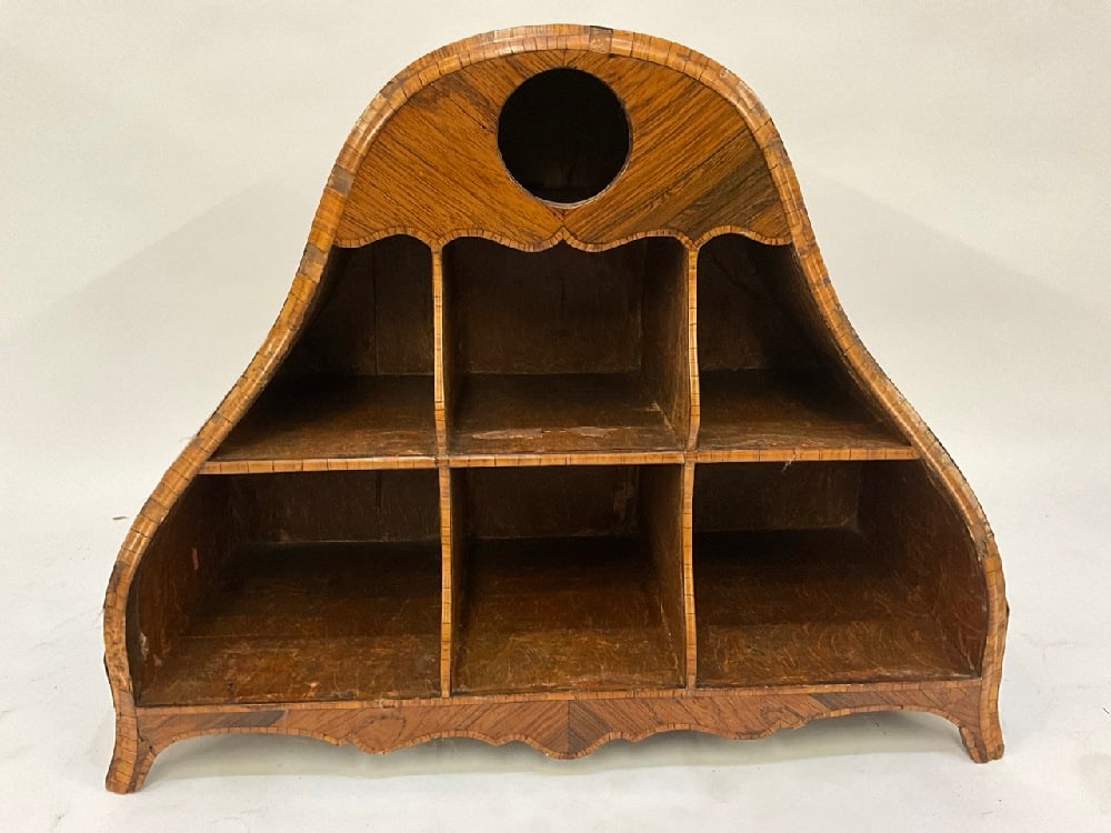 19th century Italian Walnut Veneered Etagere/Desk Topper: 19th century Italian Walnut Veneered Etagere/Desk Topper. Dimensions: 21.5” x 26”