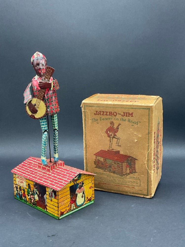 Jazz Bo Jim “The Dancer on The Roof”: Jazz Bo Jim “The Dancer on The Roof”. Includes Original Box. Unique Art Manufacturer. Dimensions: 10” x 5” x 4”