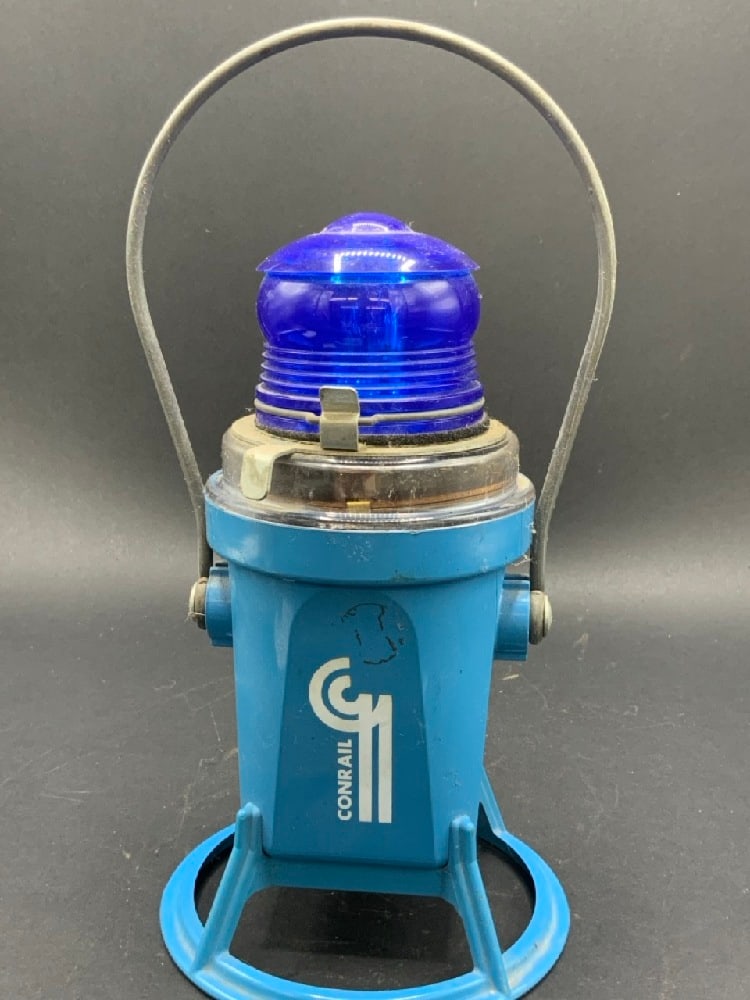 Starlite Conrail Blue Lantern: Starlite Conrail Blue Lantern.Dimensions: 9 1/2”