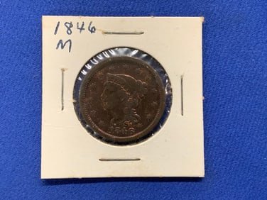 1846  U.S. Braided Hair Large One Cent Coin