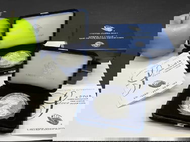 Two (2) 2018 1 Troy Ounce American U.S. Eagle Silver Dollars