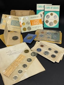 Canadian, U.S. and Israel Coins c. 1967 with Silver