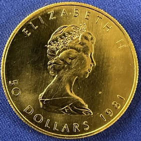 1981 .9999 Canadian Gold Maple Leaf $50 Coin 1oz