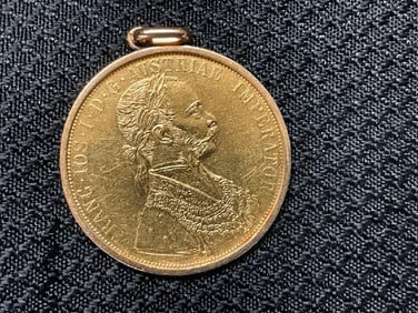 Austria 4 Ducats Franz Joseph I Austria- Hungarian Eagle w/ Crown Gold Coin