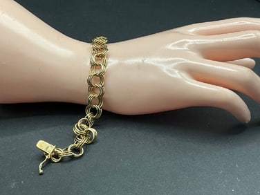 14K Yellow Gold 7" Lady's Charm Bracelet