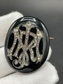 18K Diamond and Onyx Insignia Pin