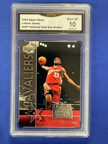 2003 Upper Deck Lebron James #UD7 National Card Day Rookie Gem Mint 10 GMA